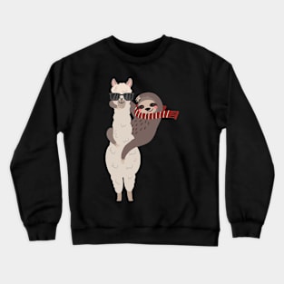 Llama sloth Funny Crewneck Sweatshirt